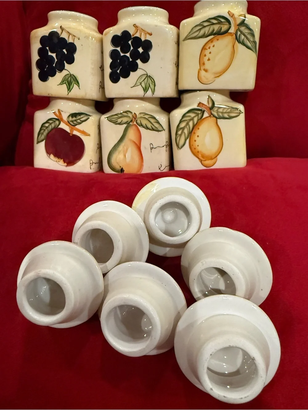 Set of Six Baum Bros Fruit Spice/Canister Set with Lids